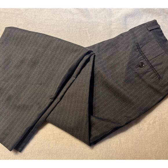 Armani Collezioni 40R 32x28 Gray Stripe Designer Suit Italian Wool Super 150s - Picture 10 of 16